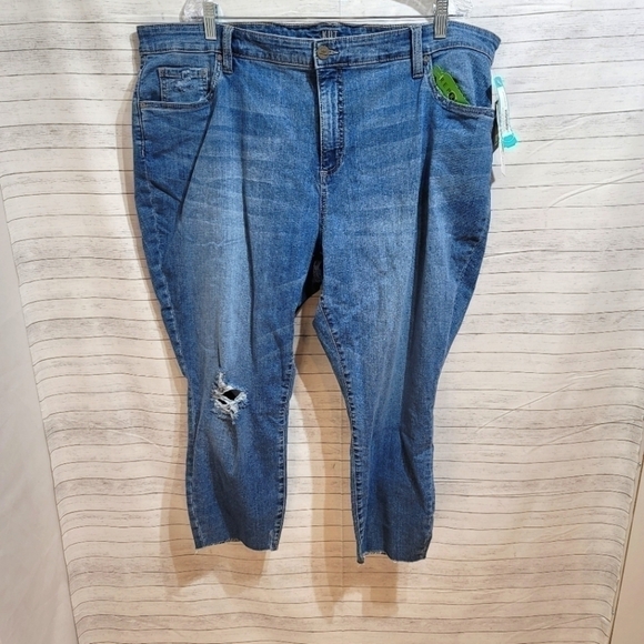 KUT FROM THE KLOTH DAYNA CROP SKINNY JEANS, sz 22W, MID WASH - Picture 1 of 10